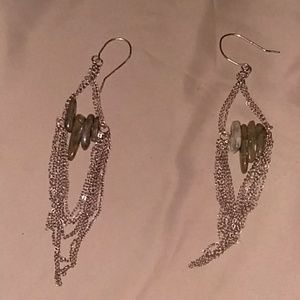 Chain and stone earrings